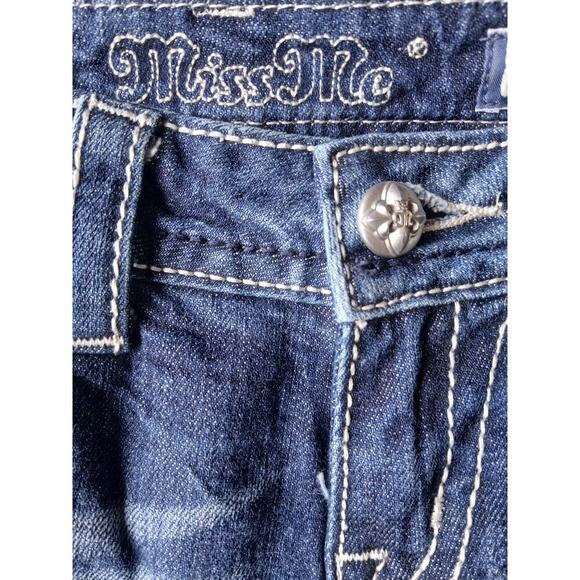 Miss Me Jeans Womens Size 26 Slim Boot Blue Boot Cut Denim Style Distress - Picture 14 of 14